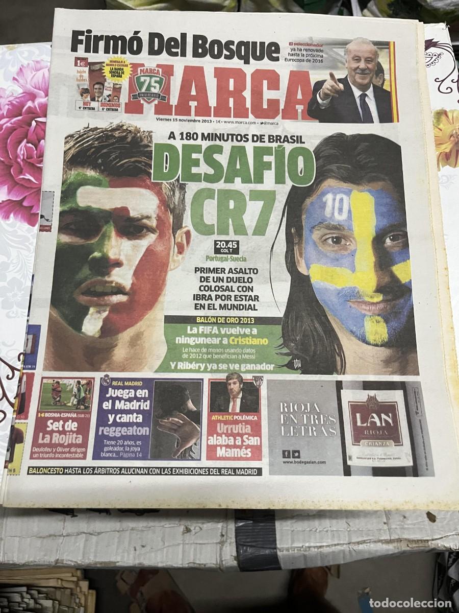 Coleccionismo deportivo: MARCA (15-11-2013) DEL BOSQUE CR7 HOY PORTUGAL SUECIA CRISTIANO RONALDO IBRAHIMOVIC