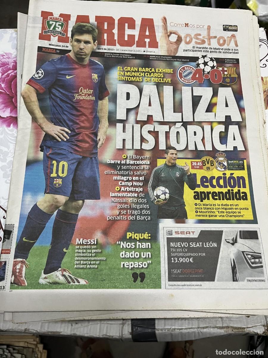 Coleccionismo deportivo: MARCA (24-4-2013) MESSI CHAMPIONS BAYERN MUNCHEN 4-0 BARCELONA HOY DORTMUND REAL MADRID