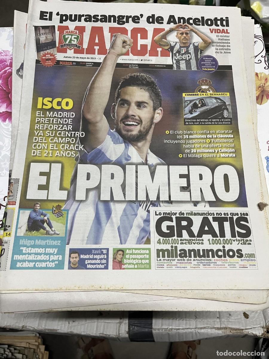 Coleccionismo deportivo: MARCA (23-5-2013) ISCO POSIBLE FICHAJE REAL MADRID MALAGA ANCELOTTI VIDAL