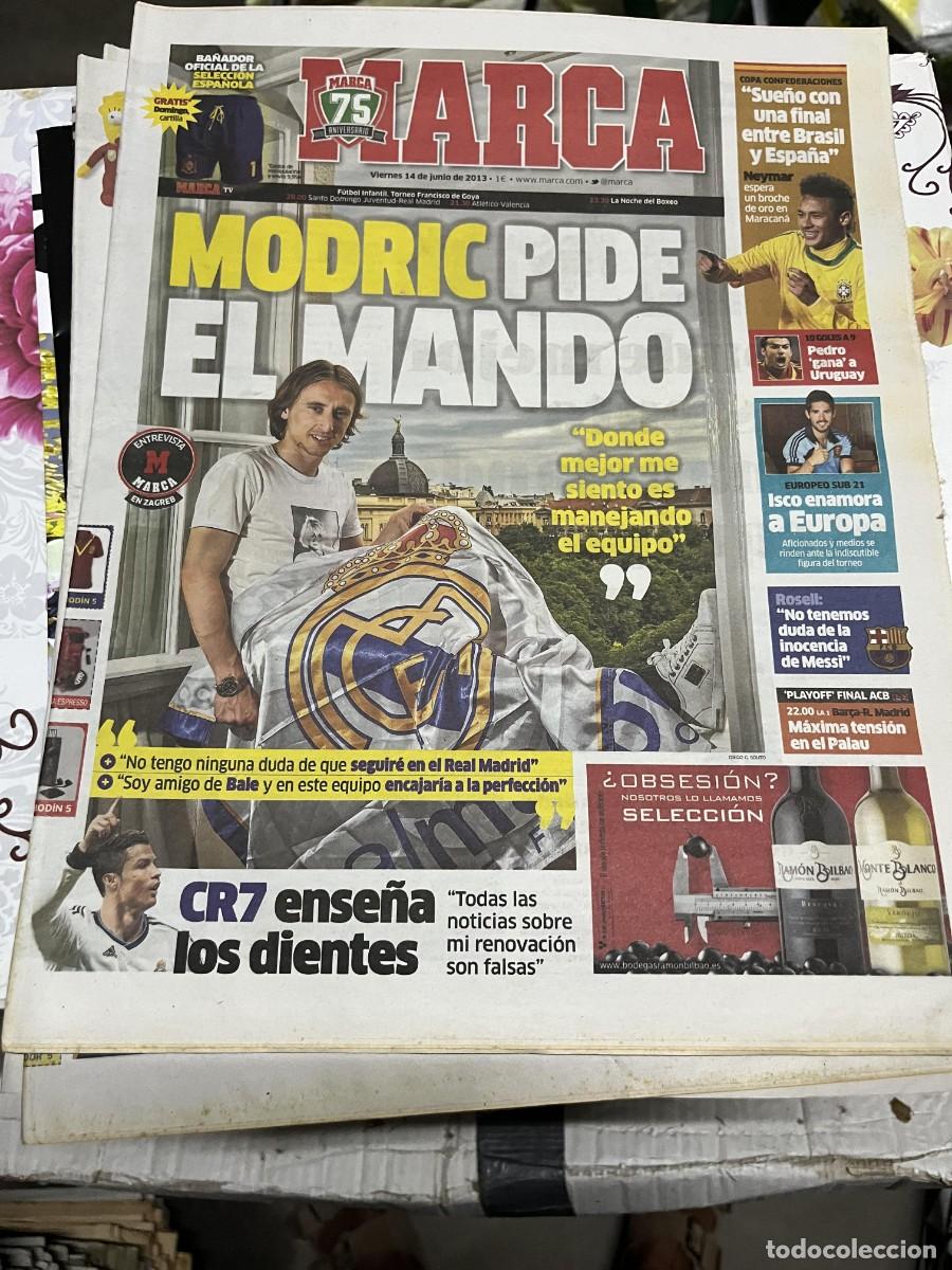 Coleccionismo deportivo: MARCA (14-6-2013) MODRIC REAL MADRID CR7 CRISTIANO RONALDO ISCO ROSELL NEYMAR