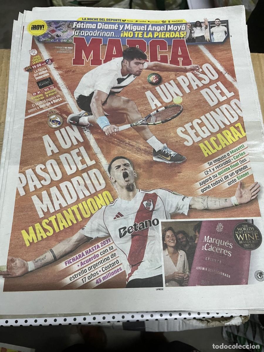 Coleccionismo deportivo: MARCA (7-6-2025) TENIS ROLAND GARROS CARLOS ALCARAZ FATIMA DIAME MIGUEL ANGEL MOYA MASTANTUONO