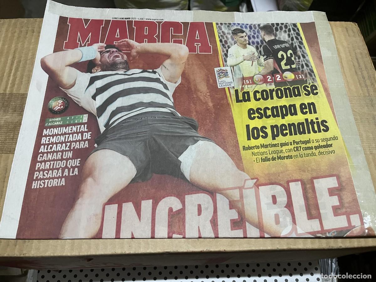 Coleccionismo deportivo: MARCA (9-6-2025) CAMPEON ROLAND GARROS CARLOS ALCARAZ PORTUGAL 2-2 ESPA&Ntilde;A FINAL UEFAN NATIONS LEAGUE