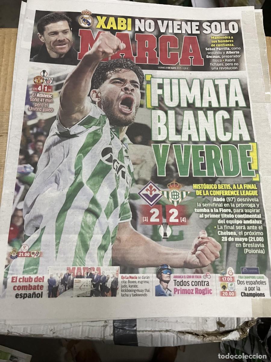 Coleccionismo deportivo: MARCA (9-5-2025) MANCHESTER UNITED 4-1 ATHLETIC BILBAO FIORENTINA 2-2 BETIS XABI ALONSO