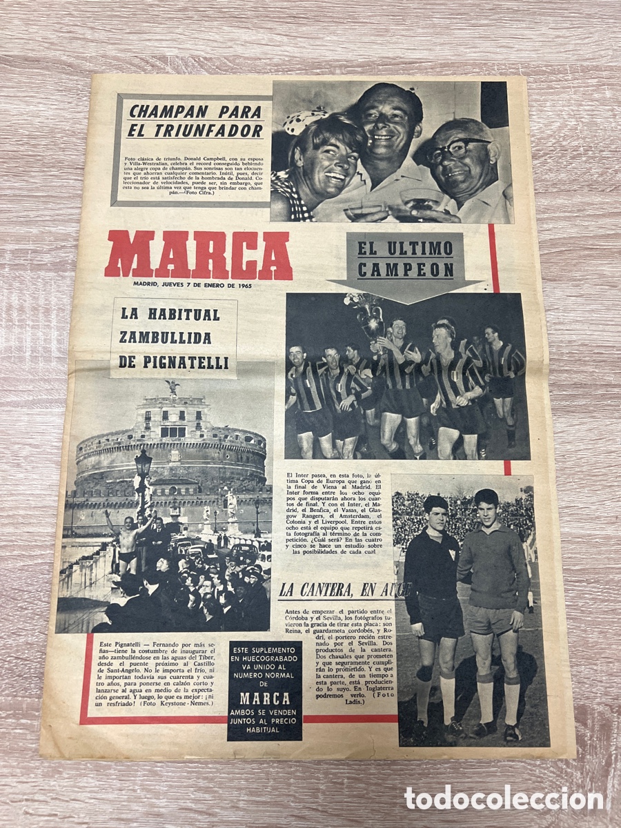 Coleccionismo deportivo: MARCA 7 ENERO 1965 SUPLEMENTO COPA EUROPA