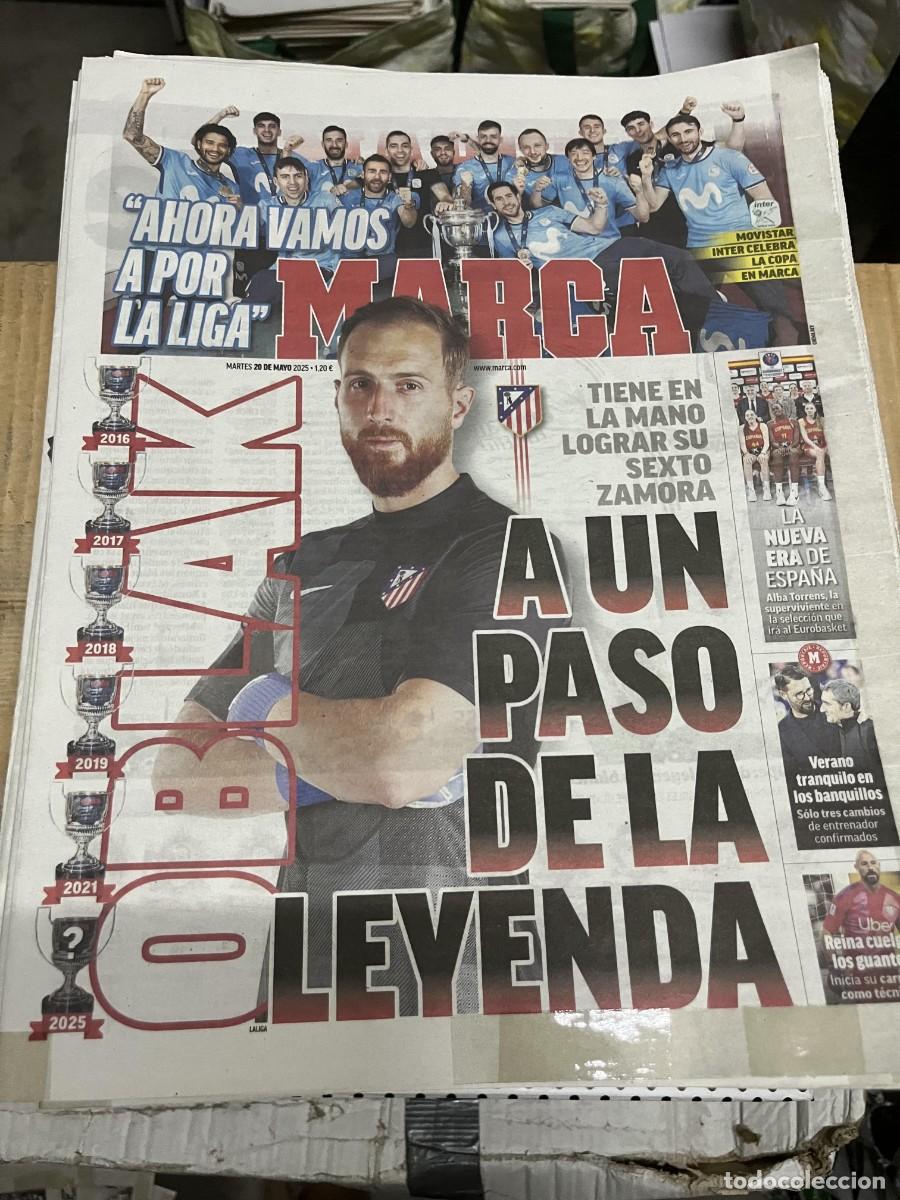 Coleccionismo deportivo: MARCA (20-5-2025) TROFEO ZAMORA JAN OBLAK CAMPEON FINAL FUTBOL SALA MOVISTAR INTER