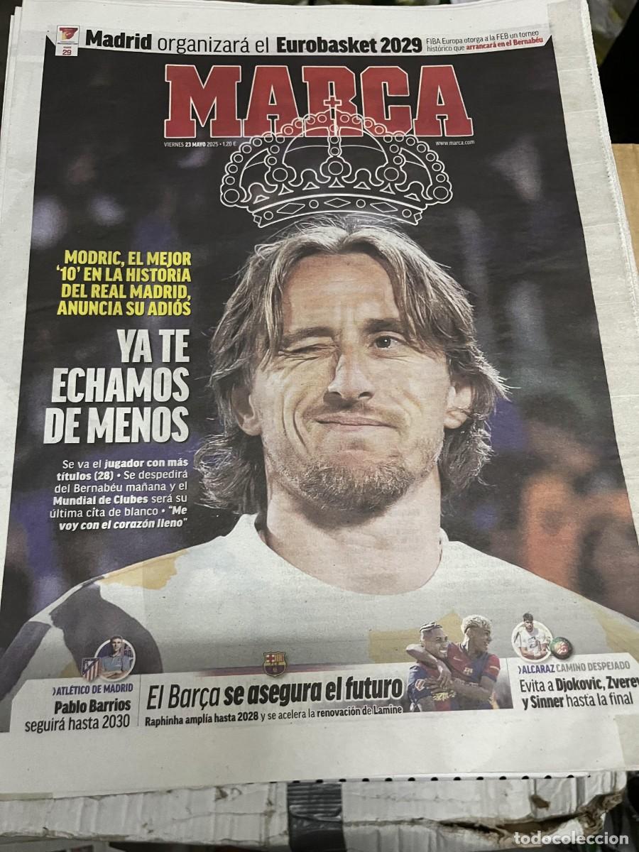 Coleccionismo deportivo: MARCA (23-5-2025) MODRIC REAL MADRID EUROBASKET PABLO BARRIOS ATLETICO ALCARAZ