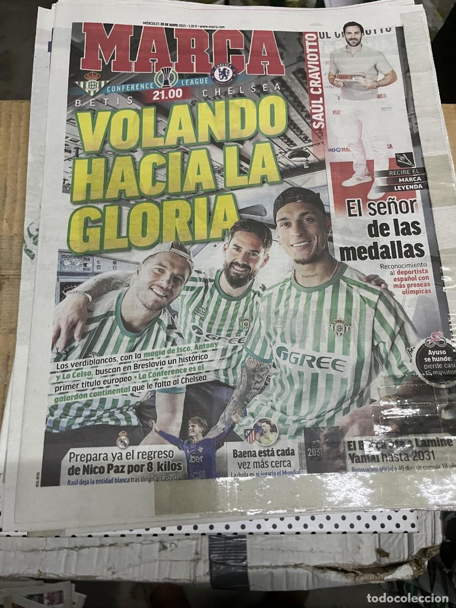 Coleccionismo deportivo: MARCA (28-5-2025) HOY FINAL CONFERENCE LEAGUE CHELSEA BETIS SAUL CRAVIOTTO AYUSO CICLISMO