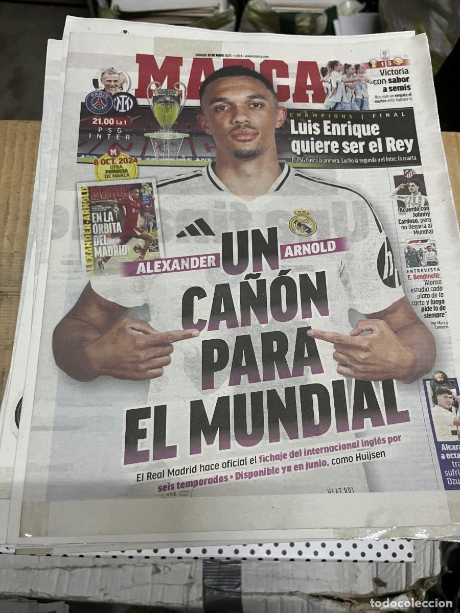 Coleccionismo deportivo: MARCA (31-5-2025) FICHAJE ALEXANDER ARNOLD REAL MADRID HOY FINAL CHAMPIONS PSG INTER MILAN