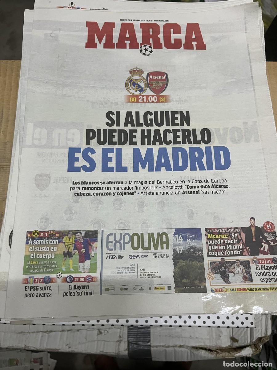 Coleccionismo deportivo: MARCA (16-4-2025) HOY CHAMPIONS REAL MADRID ARSENAL BORUSSIA DORTMUND 3-1 BARCELONA