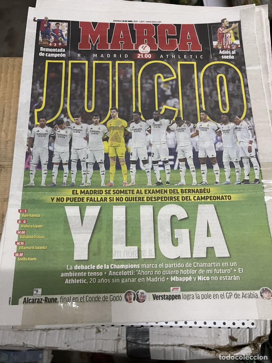 Coleccionismo deportivo: MARCA (20-4-2025) HOY JORNADA LIGA REAL MADRID ATHLETIC BARCELONA 4-3 CELTA LAS PALMAS 1-0 ATLETICO