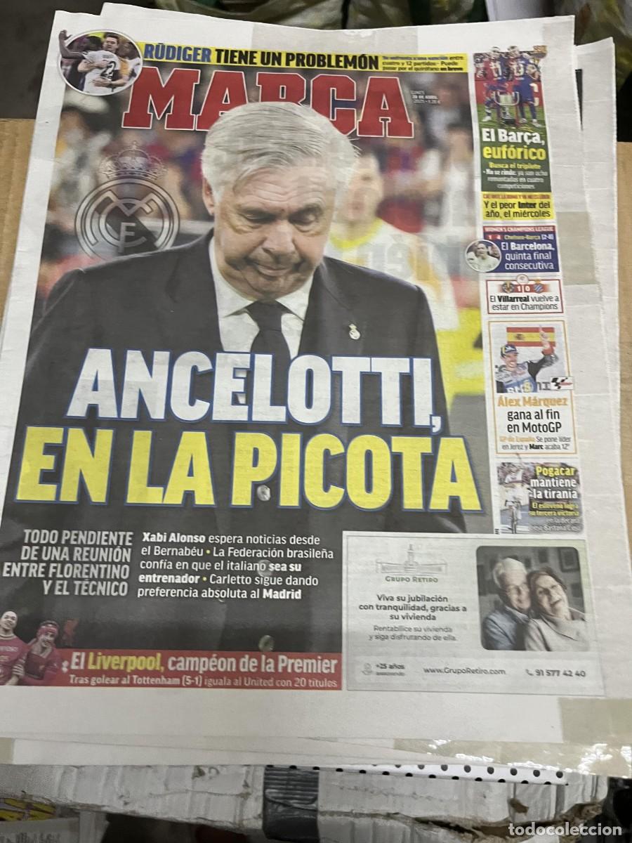 Coleccionismo deportivo: MARCA (28-4-2025) REAL MADRID ANCELOTTI RUDIGER CELEBRACION BARCELONA CAMPEON COPA