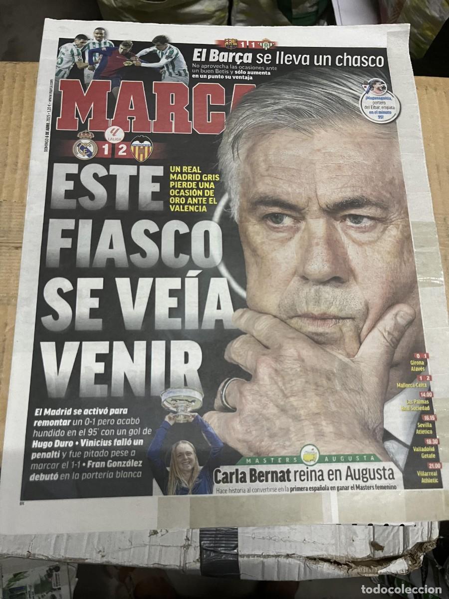 Coleccionismo deportivo: MARCA (6-4-2025) REAL MADRID 1-2 VALENCIA BARCELONA 1-1 BETIS ANCELOTTI JORNADA LIGA CARLA BERNAT