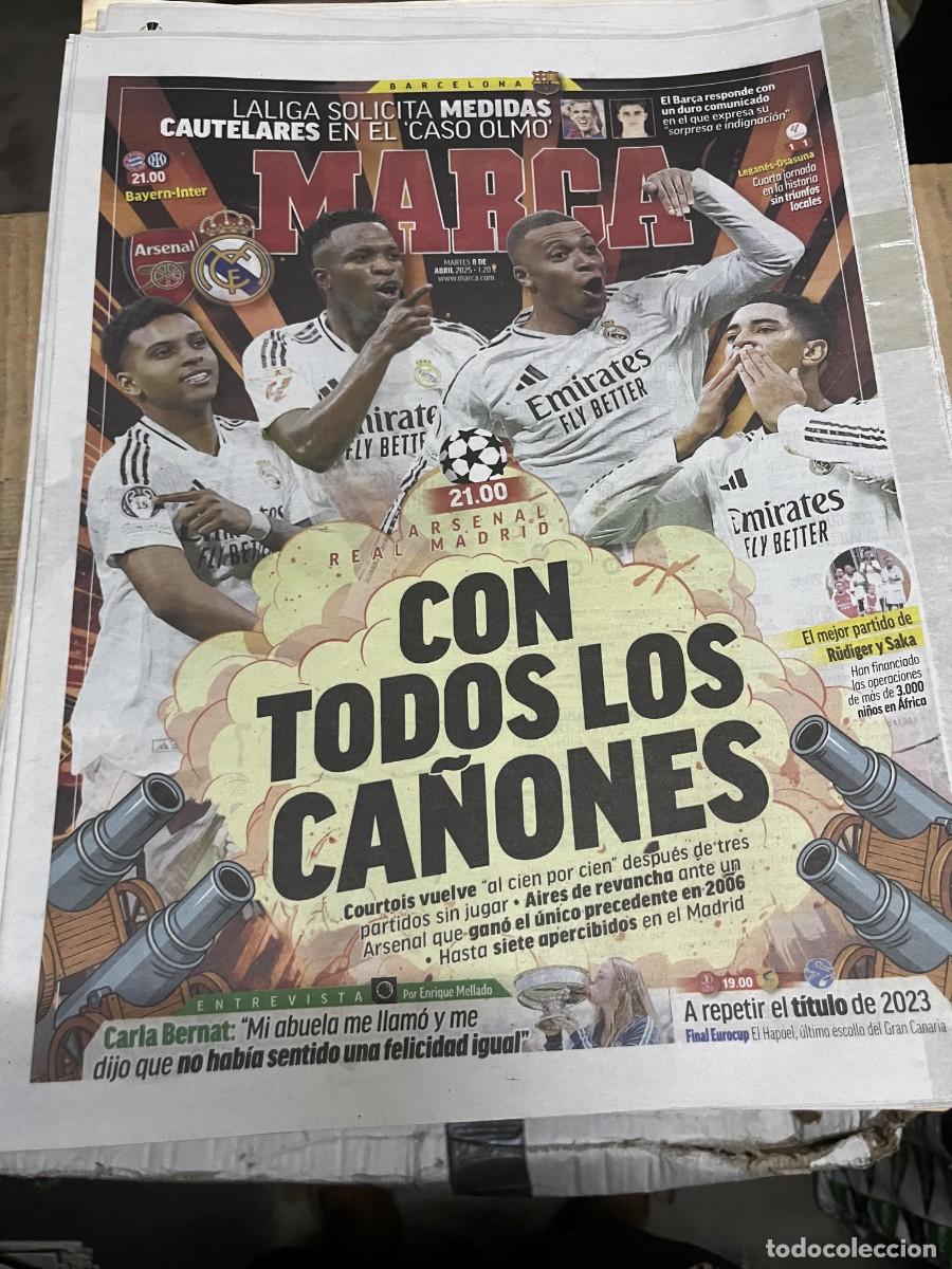 Coleccionismo deportivo: MARCA (8-4-2025) HOY CHAMPIONS ARSENAL REAL MADRID BAYERN MUNCHEN INTER MILAN CARLA BERNAT