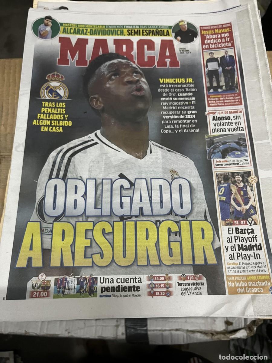 Coleccionismo deportivo: MARCA (12-4-2025) VINICIUS REAL MADRID TENIS ALCARAZ DAVIDOVICH JESUS NAVAS FERNANDO ALONSO