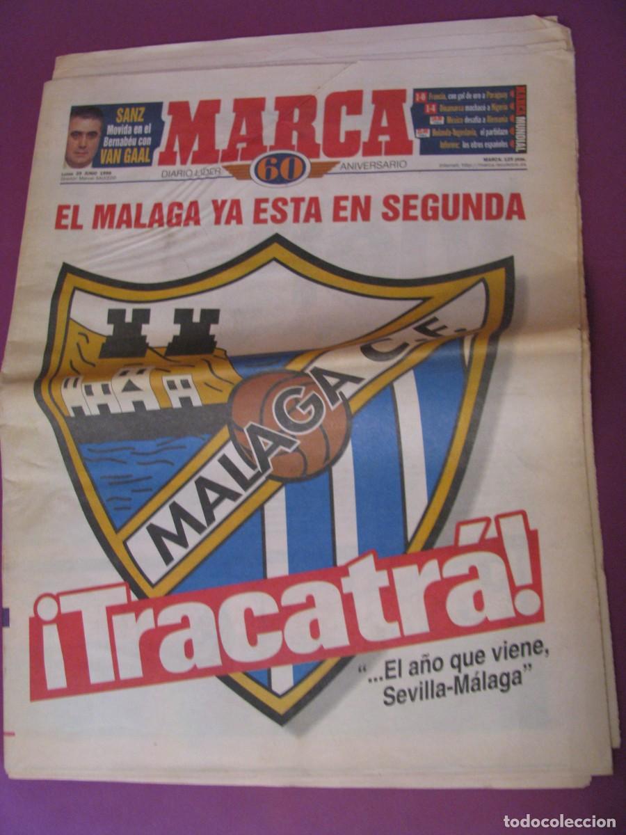 Coleccionismo deportivo: MARCA 29 JUNIO 1998. EL MALAGA YA ESTA EN SEGUNDA