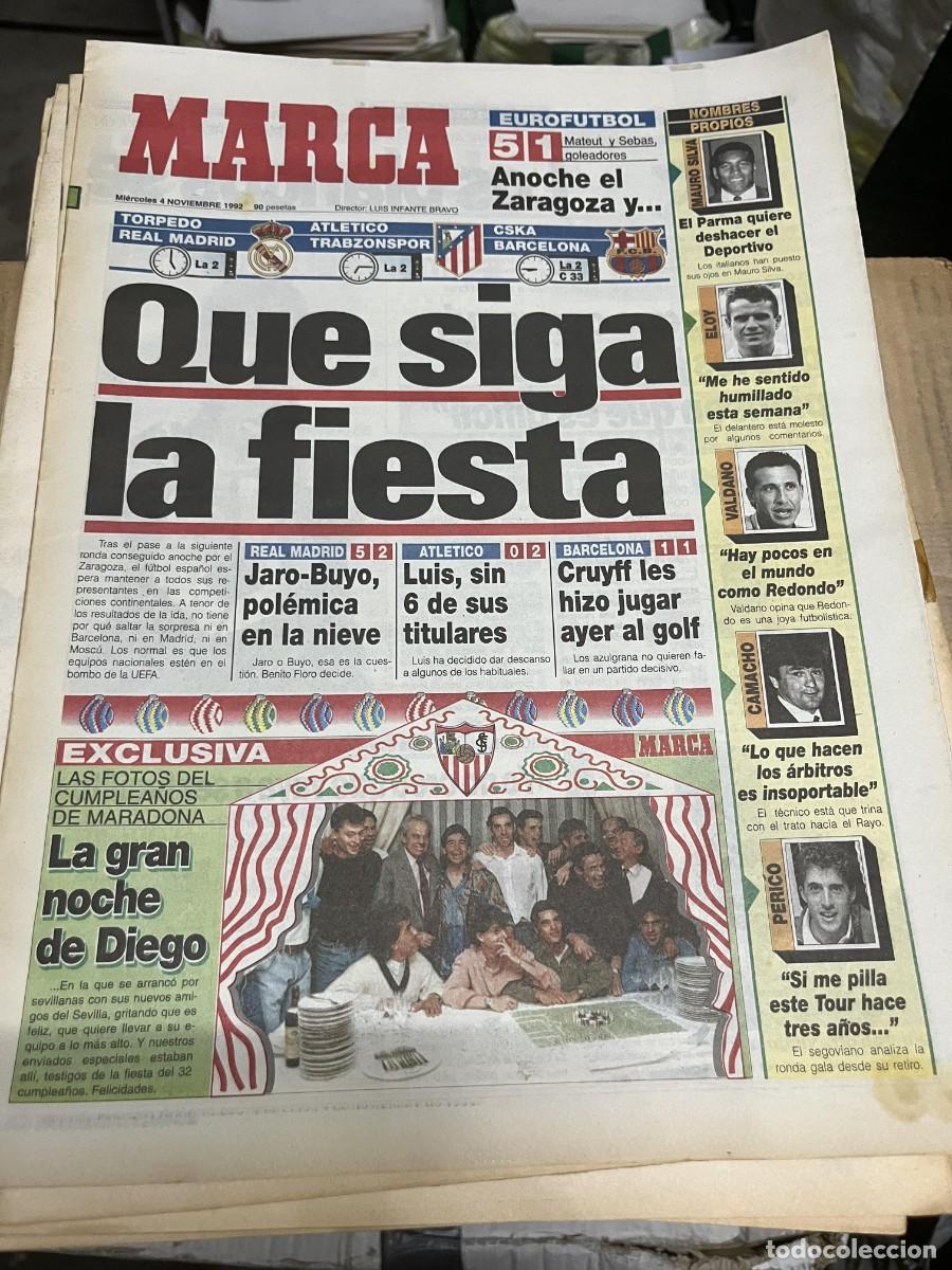 Coleccionismo deportivo: MARCA (4-11-1992) HOY TORPEDO MOSCU REAL MADRID ATLETICO TRABZONSPOR CSKA BARCELONA MARADONA SEVILLA