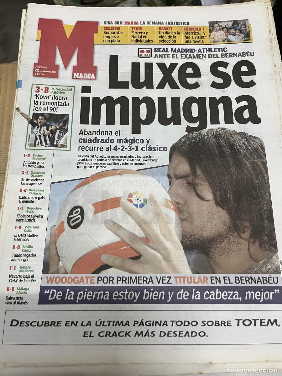 Coleccionismo deportivo: MARCA (22-9-2005) HOY REAL MADRID ATHLETIC BILBAO REAL SOCIEDAD 3-2 ATLETICO WOODGATE NIKI LAUDA