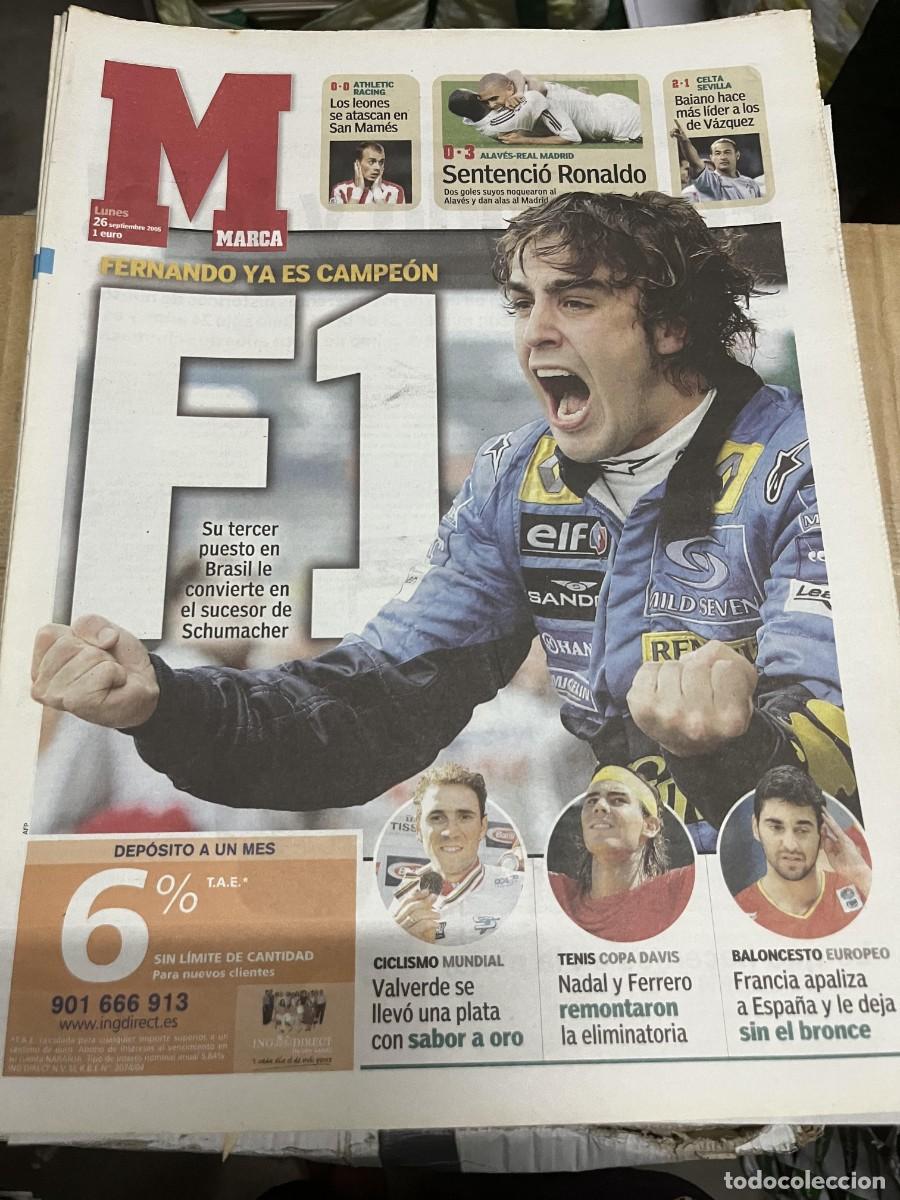 Coleccionismo deportivo: MARCA (26-9-2005) PRIMERA VEZ QUE ES CAMPEON DEL MUNDO FERNANDO ALONSO FORMULA 1