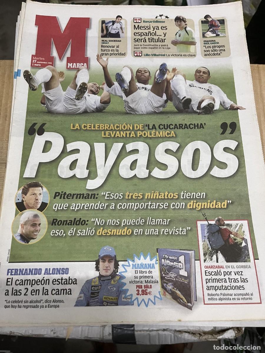 Coleccionismo deportivo: MARCA(27-9-2005) CAMPEON MUNDO FERNANDO ALONSO FORMULA 1 CELEBRACION CUCARACHA REAL MADRID OIARZABAL