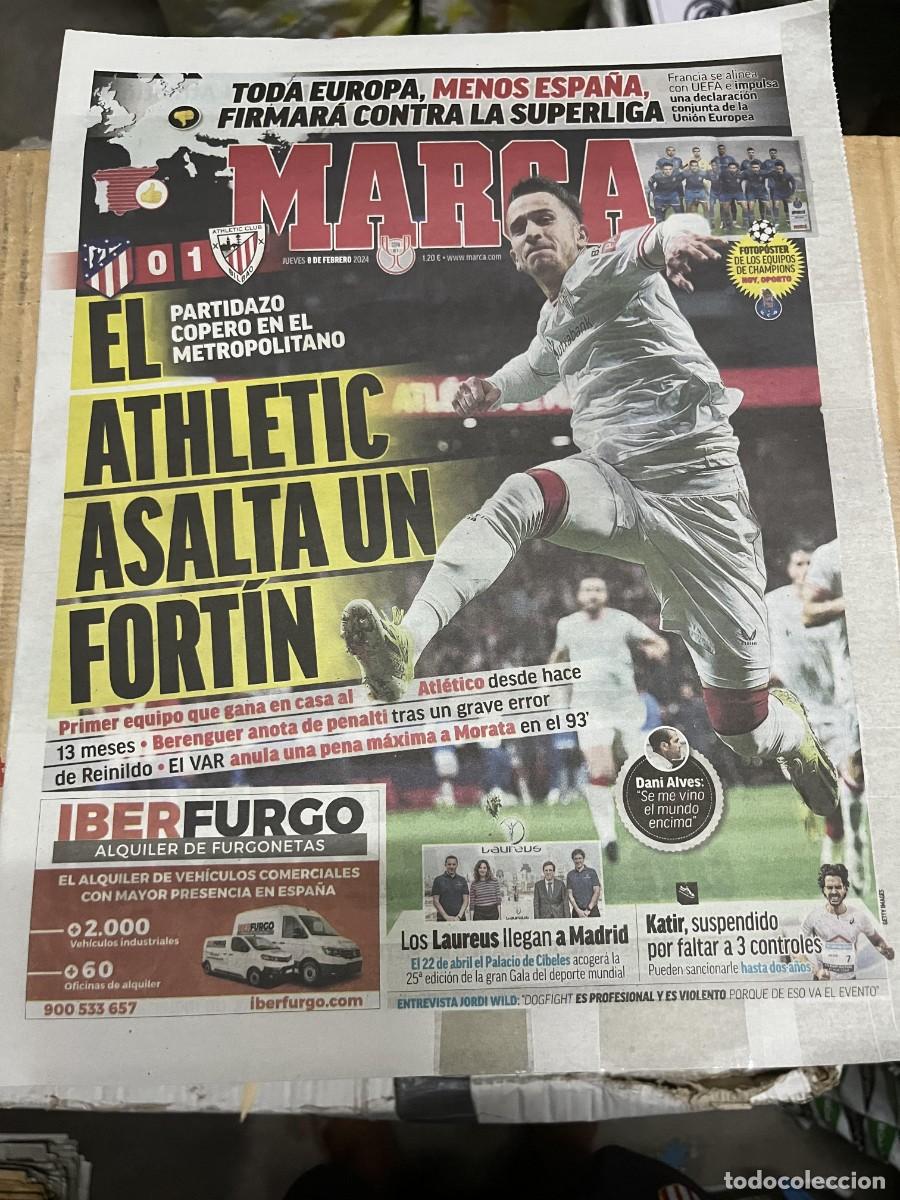 Coleccionismo deportivo: MARCA (8-2-2024) COPA ATLETICO MADRID 0-1 ATHLETIC BILBAO POSTER OPORTO CHAMPIONS 2023 2024