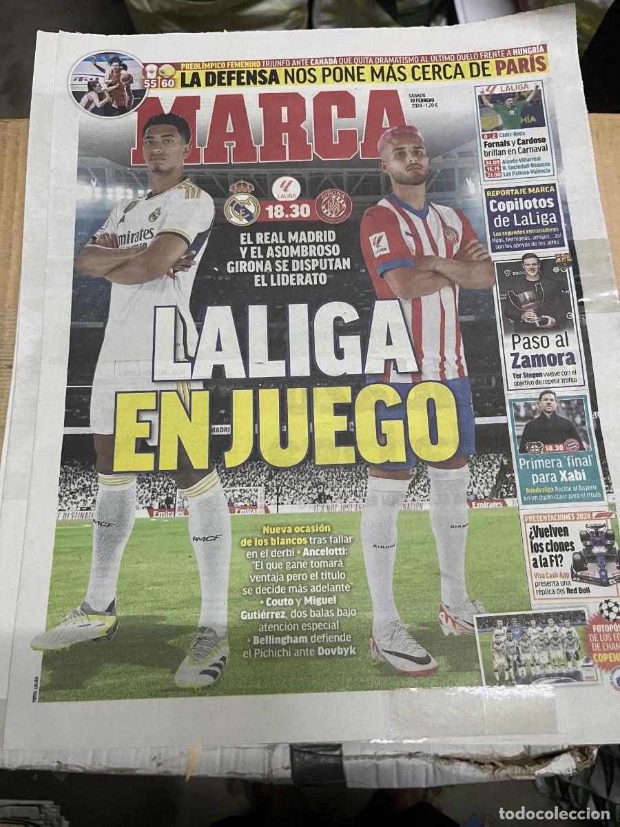 Coleccionismo deportivo: MARCA (10-2-2024) HOY LIGA REAL MADRID GIRONA POSTER COPENHAGUE CHAMPIONS 2023 2024