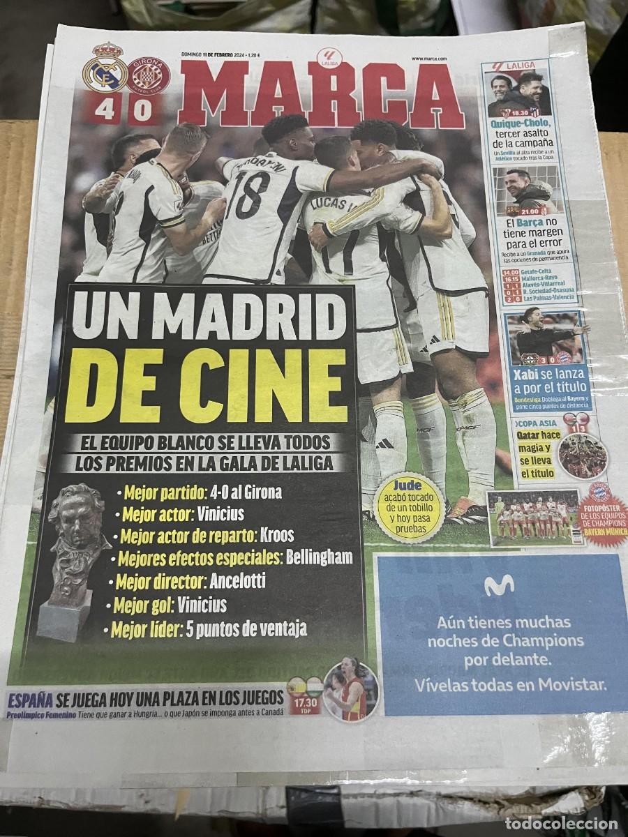 Coleccionismo deportivo: MARCA (11-2-2024) LIGA REAL MADRID 4-0 GIRONA POSTER BAYERN MUNCHEN CHAMPIONS 2023 2024
