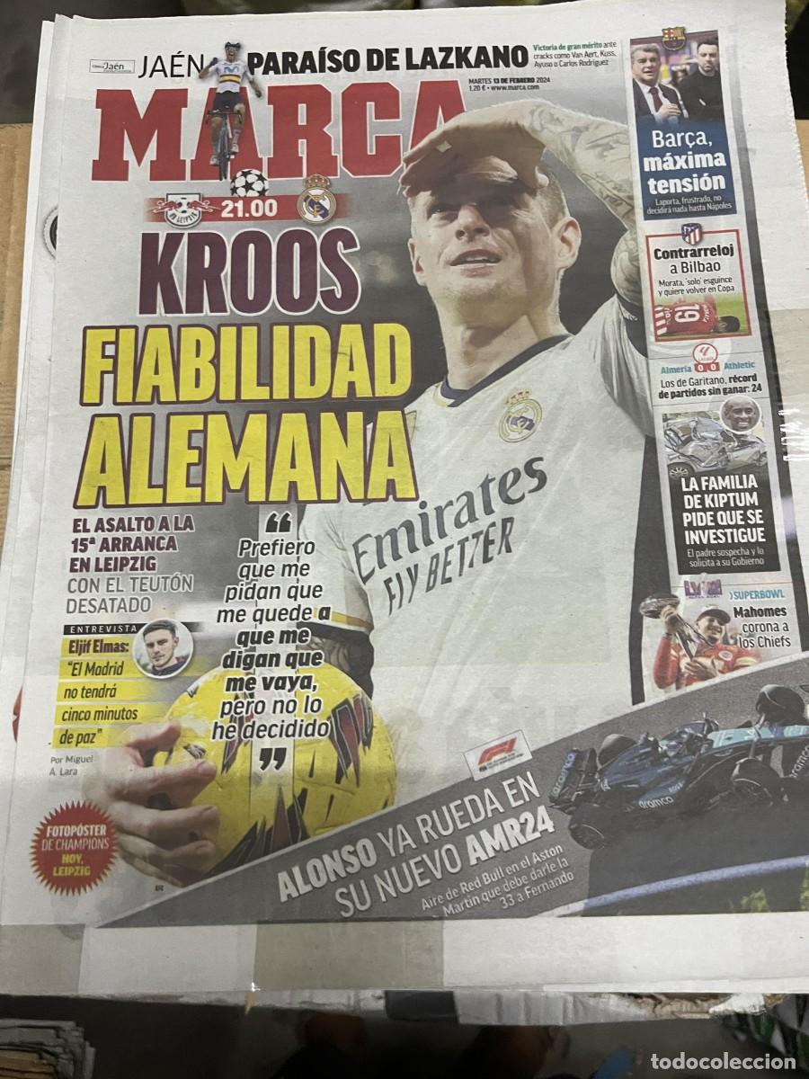 Coleccionismo deportivo: MARCA (13-2-2024) HOY LEIPZIG REAL MADRID KROOS POSTER LEIPZIG CHAMPIONS 2023 2024