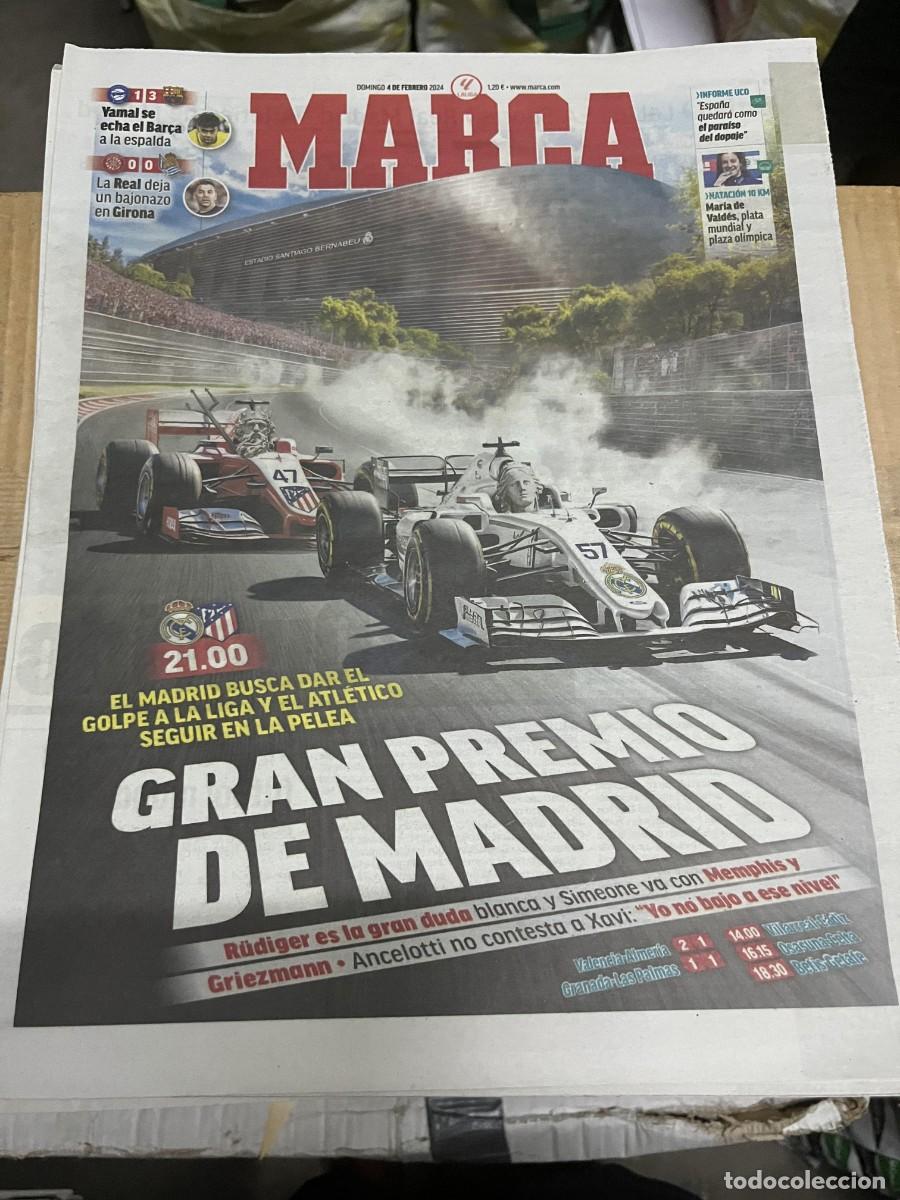 Coleccionismo deportivo: MARCA (4-2-2024) GRAN PREMIO DE MADRID FORMULA 1 HOY REAL MADRID ATLETICO ALAVES 1-3 BARCELONA LIGA