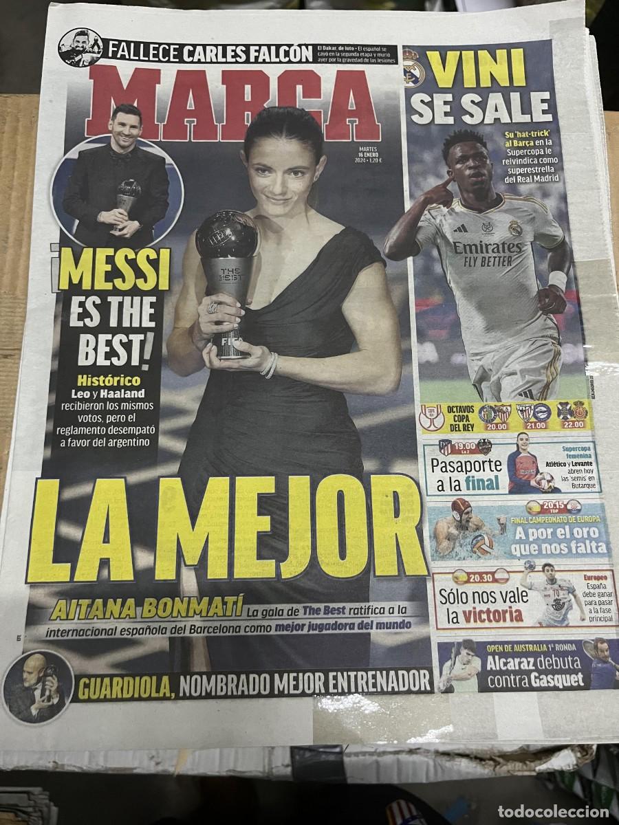 Coleccionismo deportivo: MARCA (16-1-2024)TROFEO THE BEST LIONEL MESSI AITANA BONMATI GUARDIOLA VINICIUS REAL MADRID