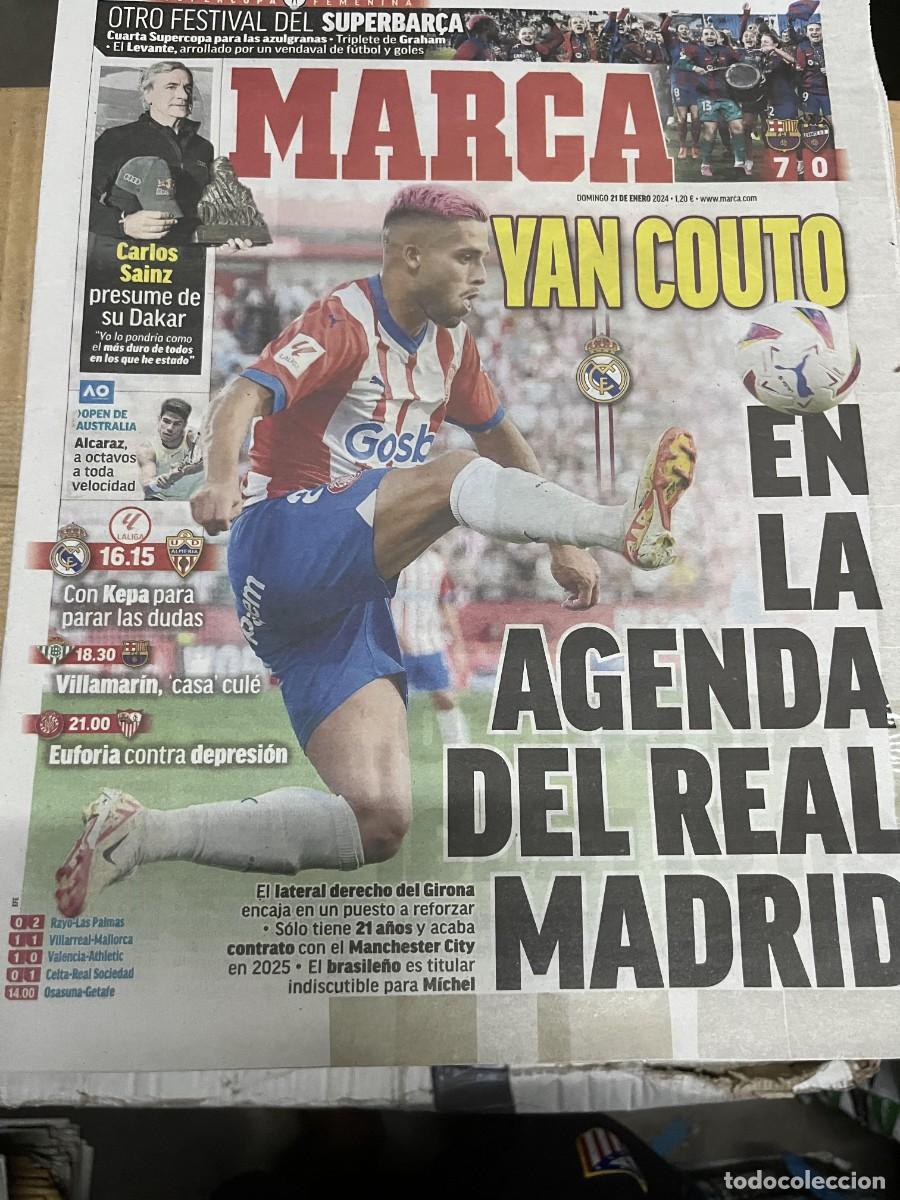 Coleccionismo deportivo: MARCA (21-1-2024) FICHAJE YAN COUTO REAL MADRID ALMERIA CARLOS SAINZ FINAL SUPERCOPA BARCELONA