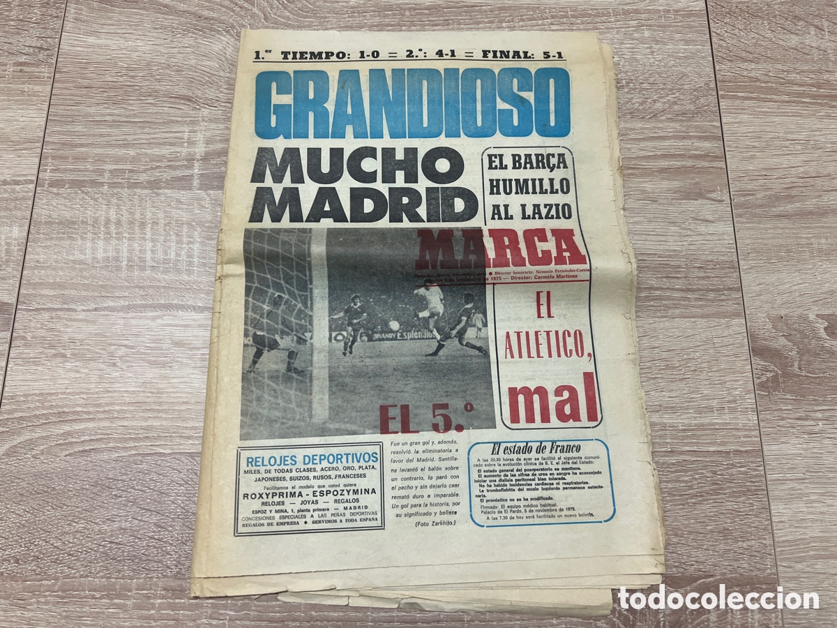 Coleccionismo deportivo: MARCA ( 6-11-1975 ) REAL MADRID v DERBY COUNTY COPA EUROPA REMONTADA HISTORICA