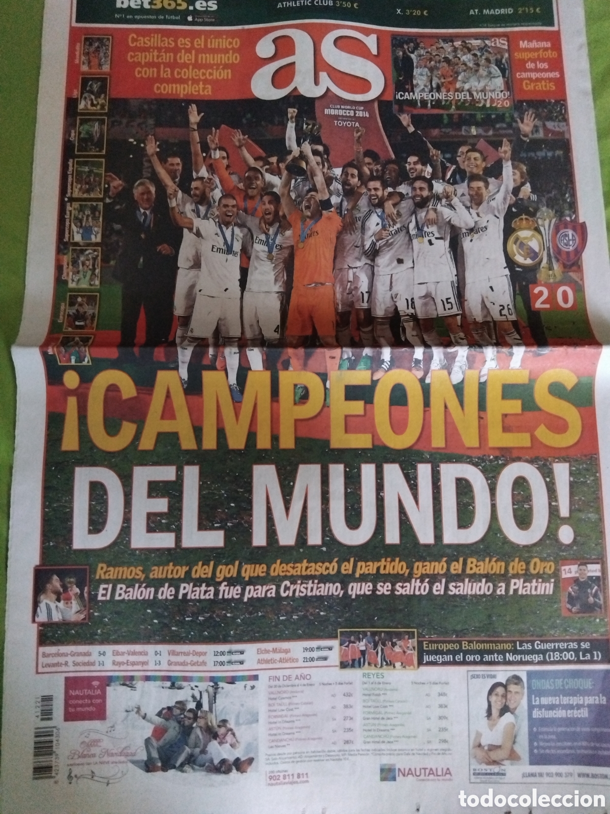 Coleccionismo deportivo: Gr Periodico R.Madrid campe&oacute;n mundial 2014