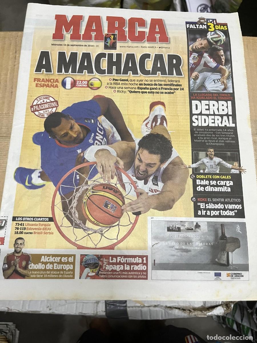 Coleccionismo deportivo: MARCA (10-9-2014) HOY BALONCESTO FRANCIA ESPA&Ntilde;A BALE KOKE ALCACER FORMULA 1