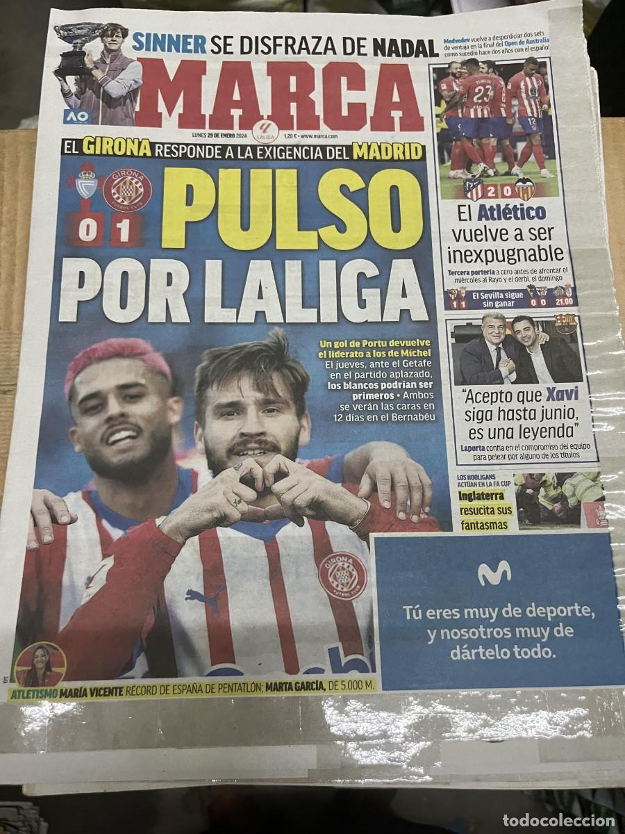 Coleccionismo deportivo: MARCA (29-1-2024) CELTA VIGO 0-1 GIRONA JORNADA LIGA SINNER ATLETICO 2-0 VALENCIA XAVI HERNANDEZ