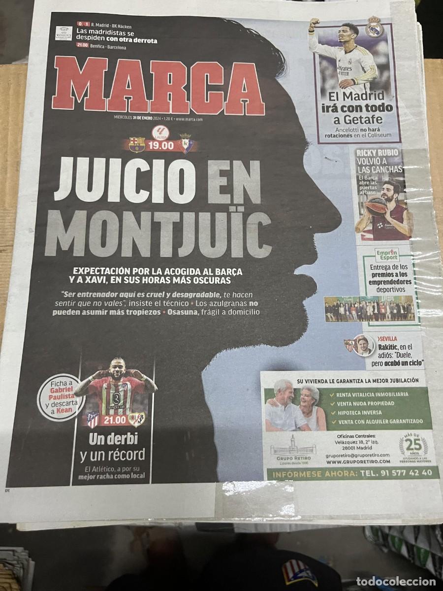 Coleccionismo deportivo: MARCA (31-1-2024) JORNADA LIGA BARCELONA OSASUNA RICKY RUBIO EMPREN SPORT RAKITIC ATLETICO RAYO