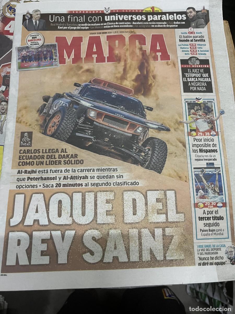 Coleccionismo deportivo: MARCA (13-1-2024) CASO NEGREIRA RALLY DAKAR CARLOS SAINZ BALONMANO POSTER BARCELONA