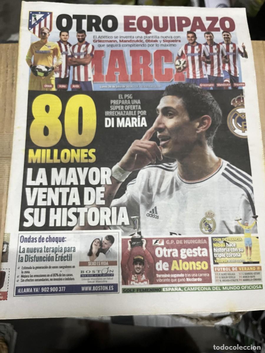 Coleccionismo deportivo: MARCA (28-7-2014) DI MARIA POSIBLE FICHAJE PSG REAL MADRID ATLETICO FERNANDO ALONSO FORMULA 1