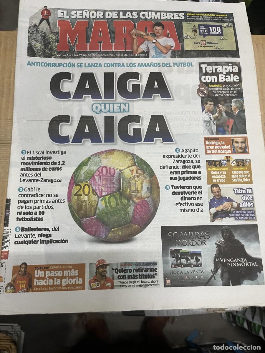 Coleccionismo deportivo: MARCA(3-10-2014)ANTICORRUPCION AMA&Ntilde;OS FUTBOL KILIAN JORNET VILLARREAL 4-0 APOLLON RIJEKA 2-2 SEVILLA