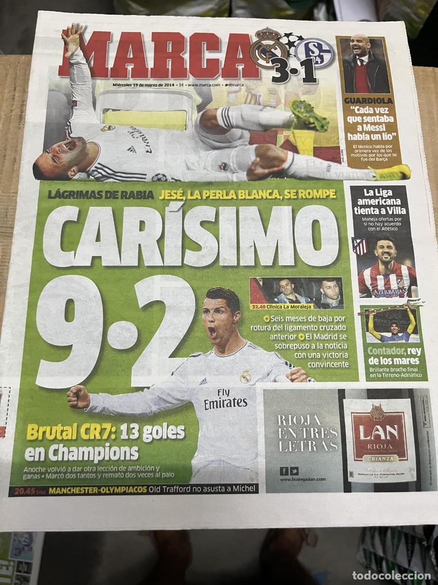 Coleccionismo deportivo: MARCA (19-3-2014) LESION JESE CR7 CRISTIANO RONALDO HOY MANCHESTER OLYMPIACOS VILLA ATLETICO
