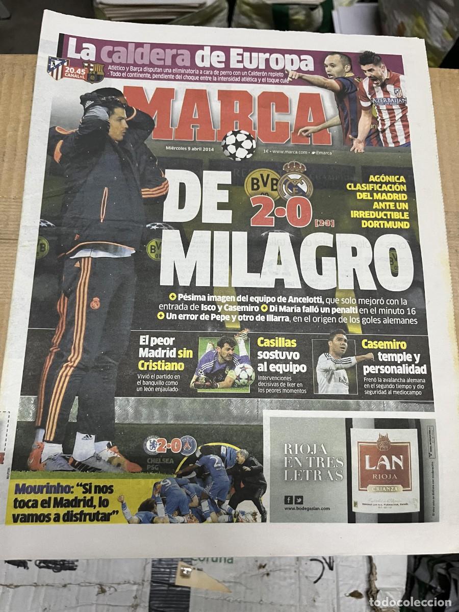 Coleccionismo deportivo: MARCA (9-4-2014) HOY CHAMPIONS ATLETICO MADRID BARCELONA BORUSSIA DORTMUND 2-0 REAL MADRID