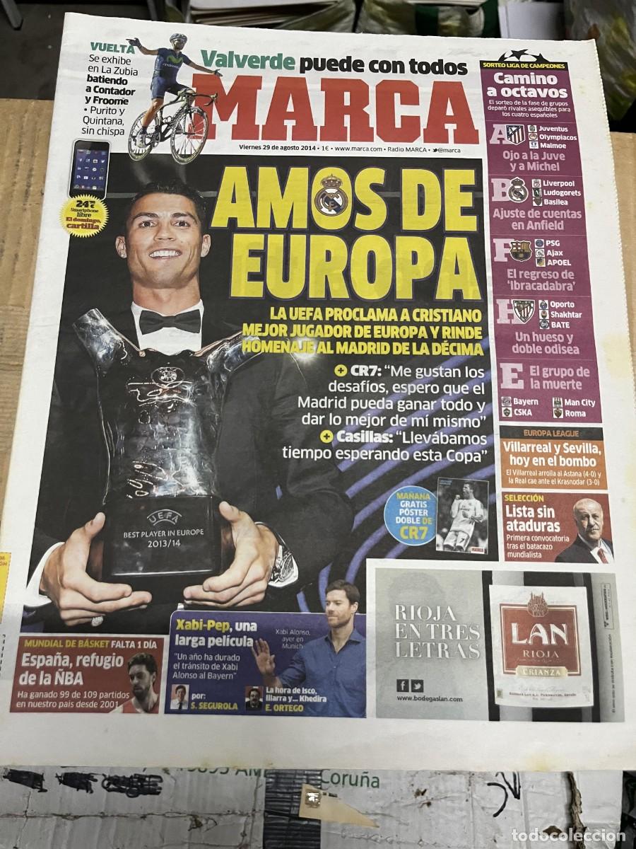 Coleccionismo deportivo: MARCA (29-8-2014) TROFEO MEJOR JUGADOR UEFA CR7 CRISTIANO RONALDO VALVERDE CICLISMO SORTEO CHAMPIONS