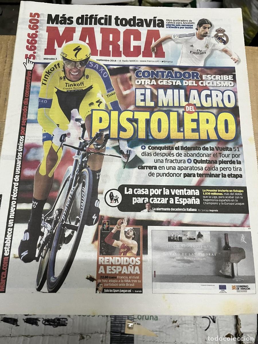 Coleccionismo deportivo: MARCA (3-9-2014) KHEDIRA CICLISMO CONTADOR VUELTA ESPA&Ntilde;A BALONCESTO ESPA&Ntilde;A GASOL