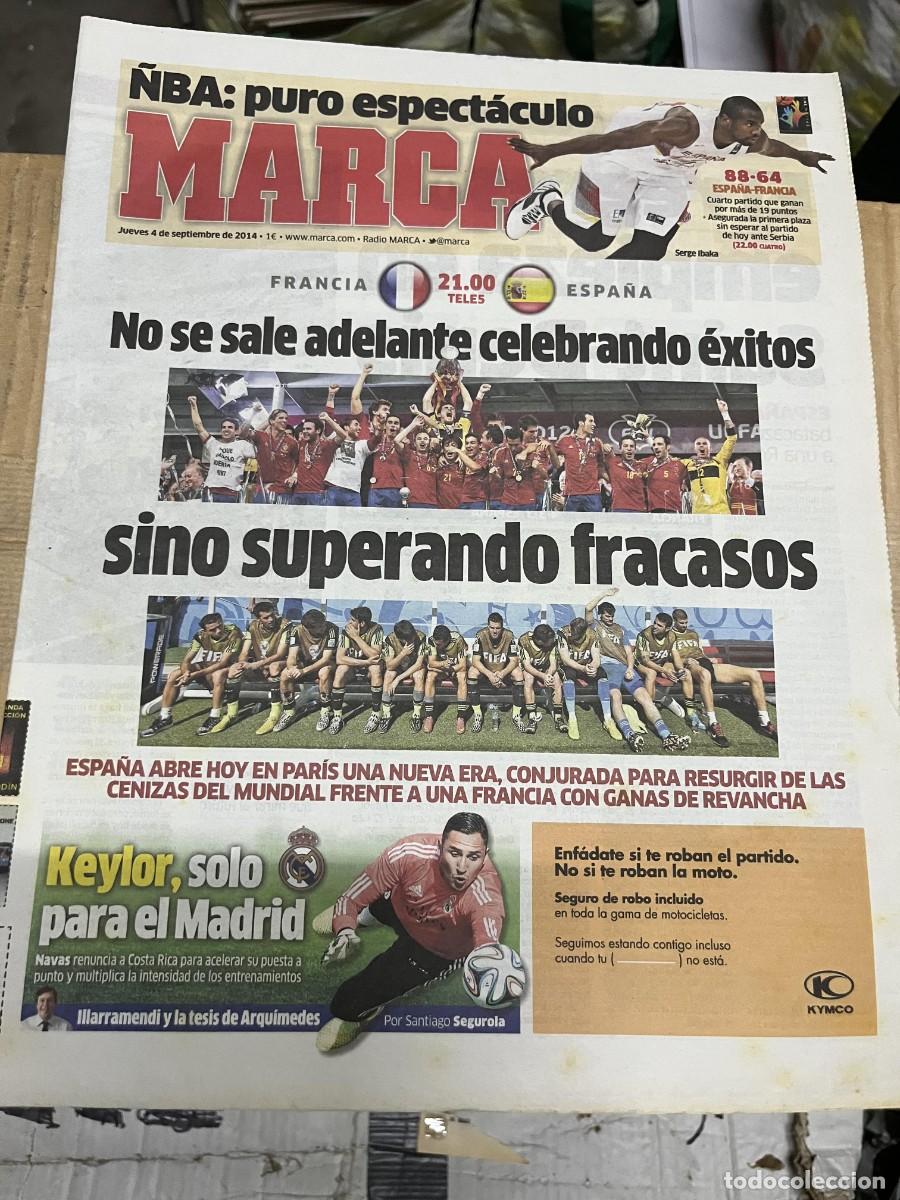 Coleccionismo deportivo: MARCA (4-9-2014) HOY FRANCIA ESPA&Ntilde;A SELECCION ESPA&Ntilde;OLA BALONCESTO ESPA&Ntilde;A 88-64 FRANCIA KEYLOR NAVAS