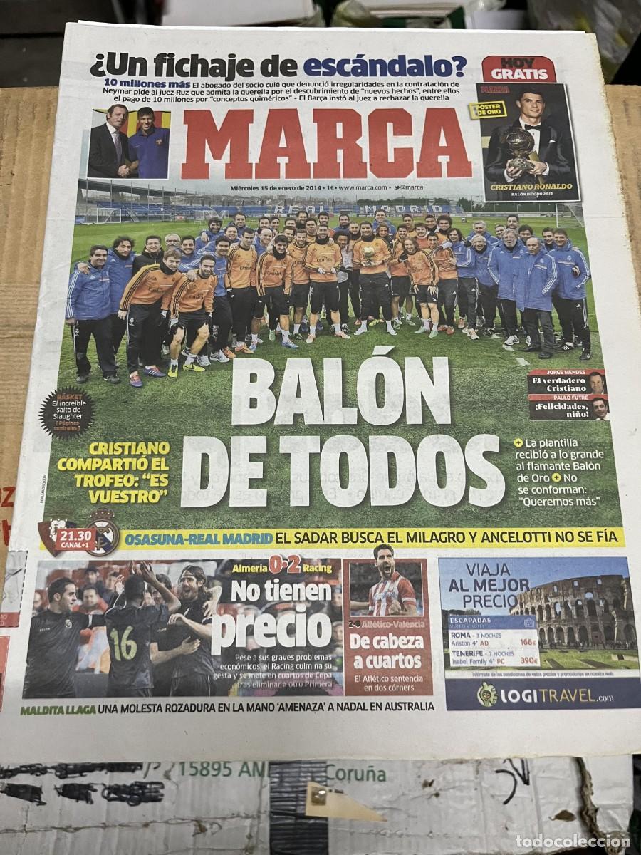 Coleccionismo deportivo: MARCA (15-1-2014) TROFEO MEJOR JUGADOR UEFA CR7 CRISTIANO RONALDO ALMERIA 0-2 RACING OSASUNA