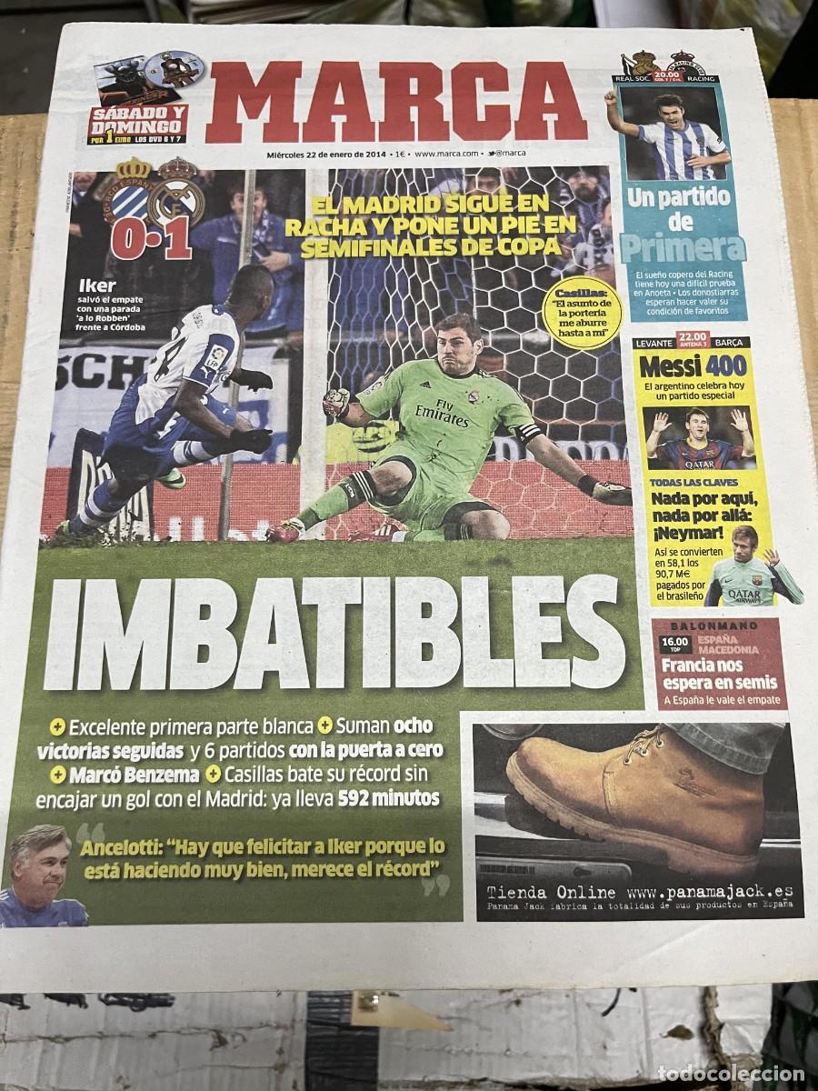 Coleccionismo deportivo: MARCA (22-1-2014) ESPANYOL 0-1 REAL MADRID REAL SOCIEDAD RACING SANTANDER MESSI