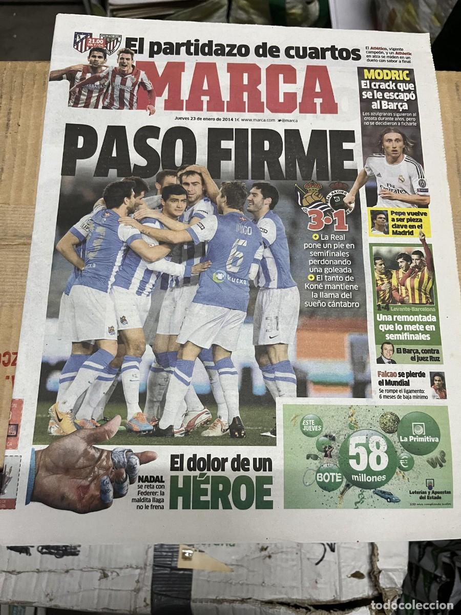 Coleccionismo deportivo: MARCA (23-1-2014) HOY ATLETICO MADRID ATHLETIC BILBAO MODRIC REAL SOCIEDAD 3-1 RACING SANTANDER