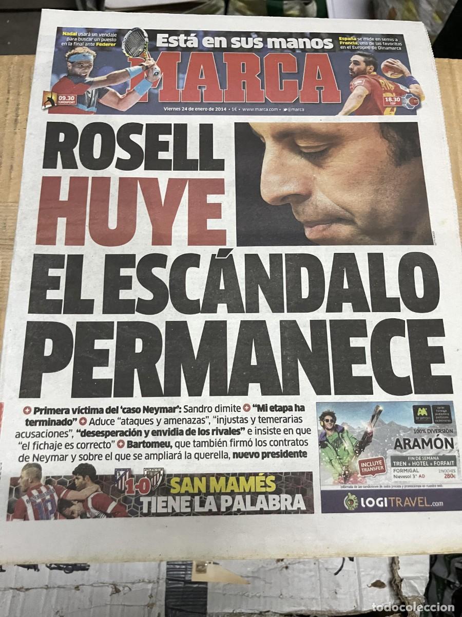 Coleccionismo deportivo: MARCA (24-1-2014) ATLETICO MADRID 1-0 ATHLETIC BILBAO NADAL FEDERER ROSELL BARCELONA