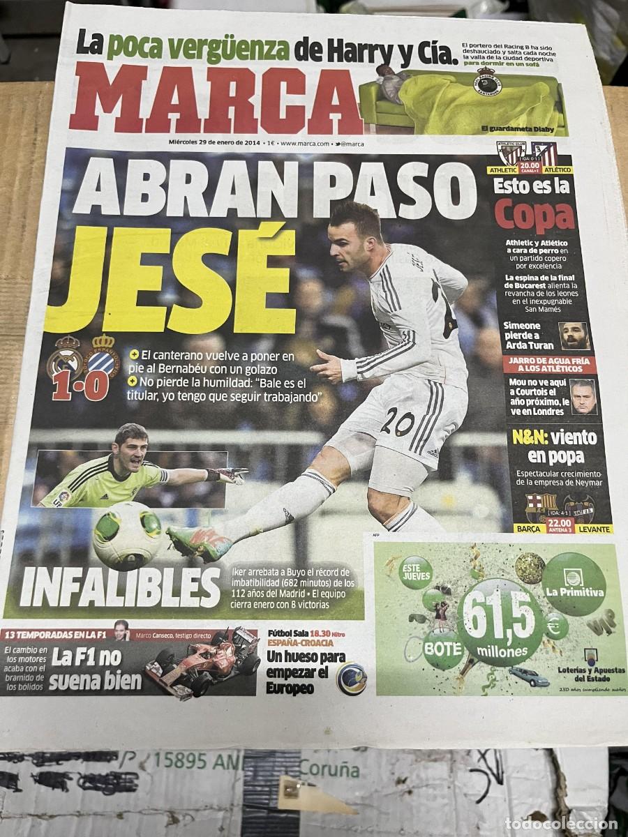 Coleccionismo deportivo: MARCA (29-1-2014) HOY COPA ATHLETIC BILBAO ATLETICO MADRID JESE REAL MADRID 1-0 ESPANYOL