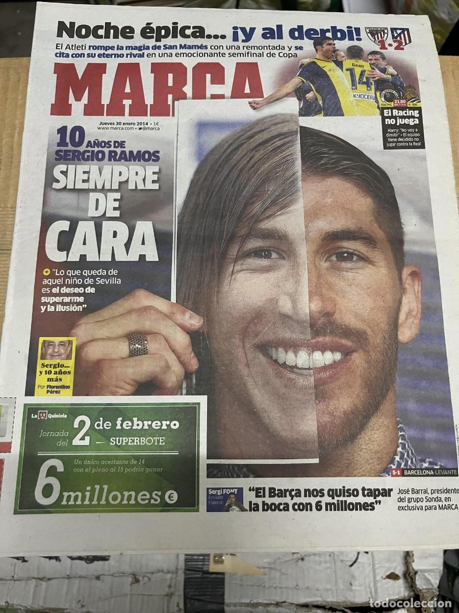 Coleccionismo deportivo: MARCA (30-1-2014) SERGIO RAMOS REAL MADRID COPA ATHLETIC BILBAO 1-2 ATLETICO MADRID
