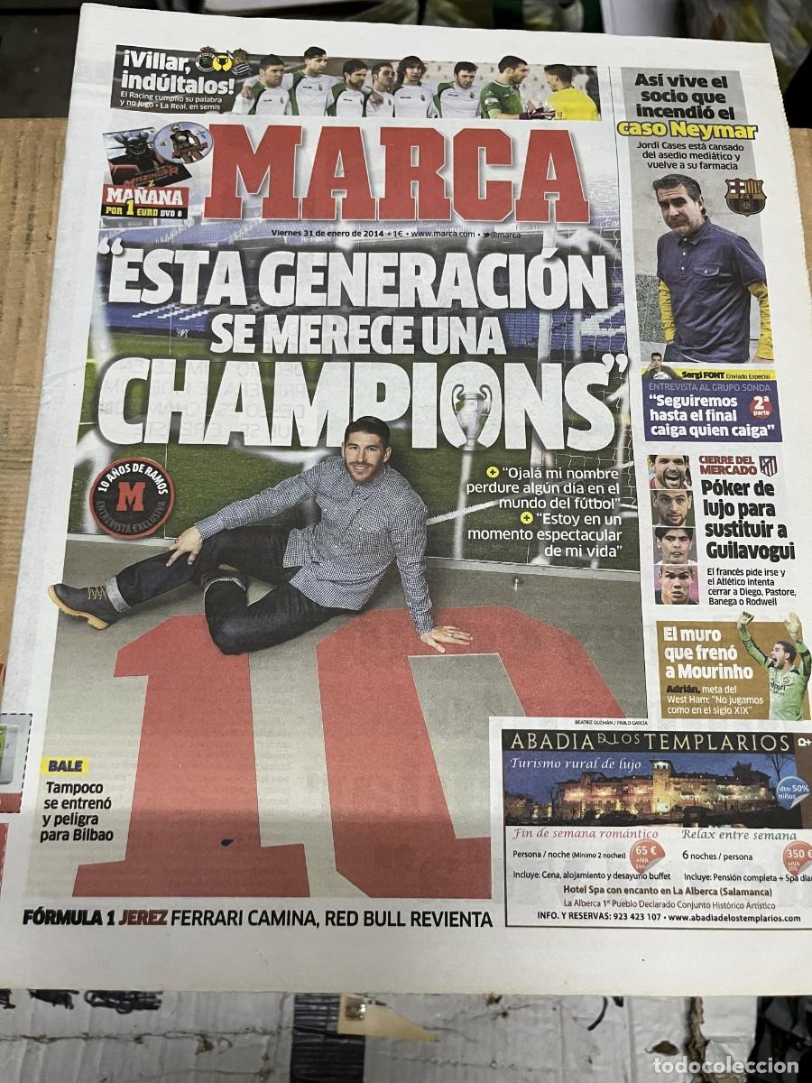 Coleccionismo deportivo: MARCA (31-1-2014) COPA RACING SANTANDER REAL SOCIEDAD CASO NEYMAR SERGIO RAMOS REAL MADRID